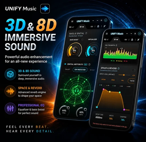 UNIFY immersive 3D and 8D sound controls